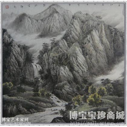 山水 山水画 王圣历作品 类别: 国画山水作品