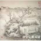 谢大取 草屋有客远方来 类别: 国画山水作品